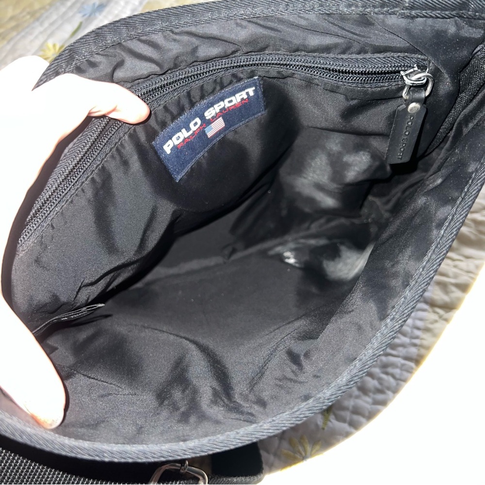 Vintage 90s Ralph Lauren Polo Sport Black Messenger Bag - Picture 4 of 10